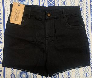 New Black Denim Shorts