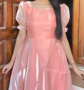 Princess Pink Satin Midi Dress✨