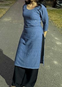 Elegant Blue chikankari Kurta
