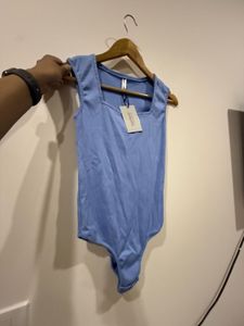 Baby Blue Square Neck Bodysuit
