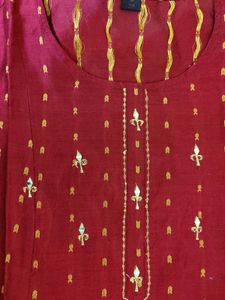 Red Embroidered Kurti Is Very Beautiful ❤️
