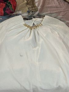 Zara White Cute Top