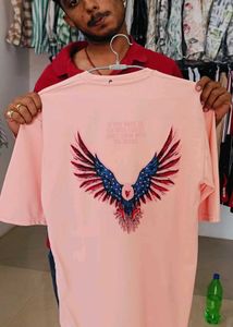 Peach Graphic Eagle Tee