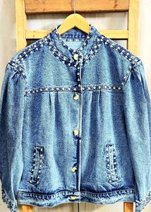 Studded Denim Jacket Size-42