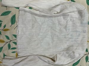 White Wave Textured Long Sleeve Top