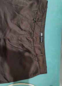 ZARA Brown Satin Straight Trouser
