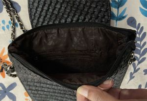Black Woven Crossbody Bag
