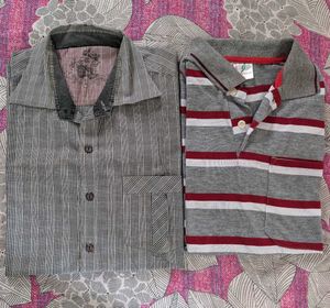 Twills Half hands Shirt & T-shirt Combo