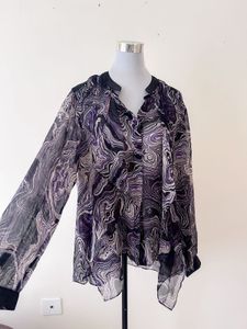 CHIFFON RUFFLE SHIRT