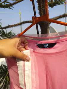 Pink Top with Mesh Sleeves