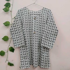 Elephant Print Jaipuri Short Kurti