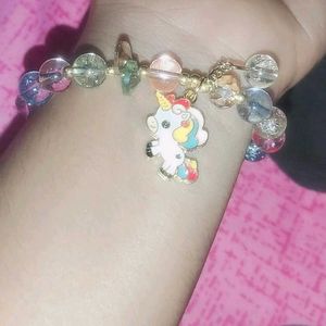 Cute Unicorn Charm Beaded Bracelet