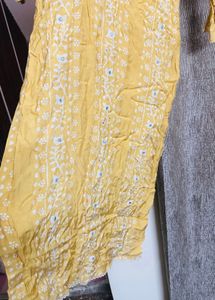 Yellow Embroidered Plazzo Kameez