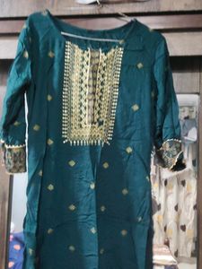 Mehendi And Mustard Yellow Kurta Plazzo Set