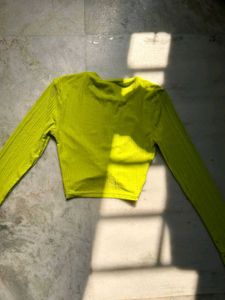 Green Knotted Crop Top