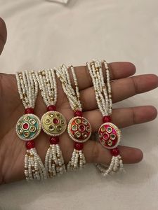 Kundan Rakhi Bracelet Set