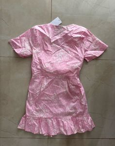 Pink Tie On Front Dress, New With Tag