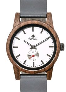 Leather Hampton Tense Wooden Watch