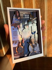 Billie Eilish collage paper shadow box