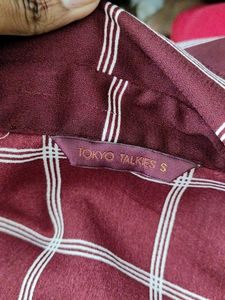 Maroon Checks Dress (Women&#39;s)