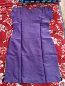 Purple Colour Kurta With Black Salwar