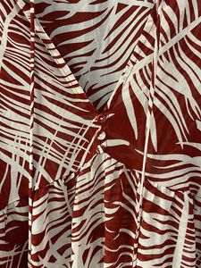 red chiffon Print Top