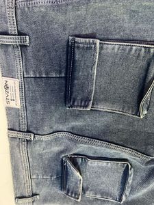 Blue Denim Cargo Pants
