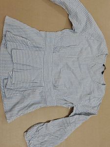 Street 9 Blue & White Striped Top