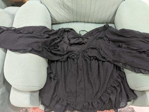 Ruffled Black Mini Dress