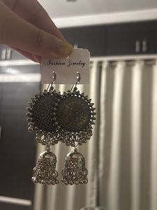 Oxidized Jhumka Earrings