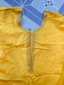 Yellow Colour Kurti With Palazzo And Dupatta