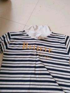 Striped Tee with Slogan