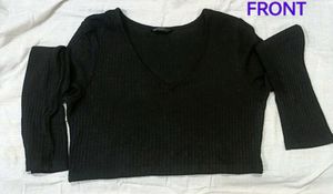 Full sleeve Black Crop Top