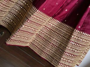 Wedding Special Burgundy Gold Work Lehenga Choli