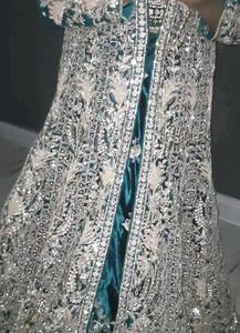Heavy Zardozi Work Bridal Lahenga With Long Coat