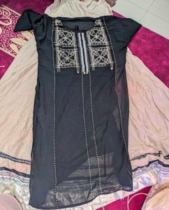 Black Sheer Tunic With Skirt