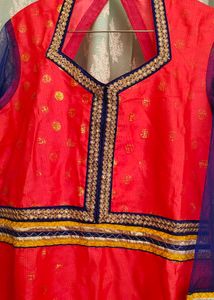 Bright Pink &amp; Blue Embellished Kurti