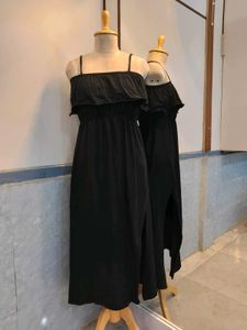 Black Stretchable Cotton Dress