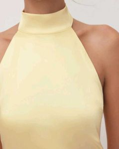 satin silk maxi halterneck dress
