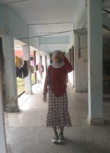 A White-red Checked Skirt.