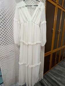 White Tiered Maxi Dress