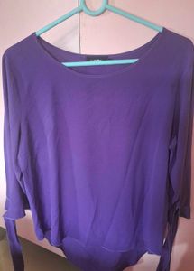 Purple Tie-Sleeve Top