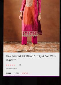 Libas Pink Embroidered  Kurta Set