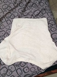 H&amp;M Beige Ribbed Crop Top