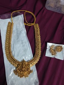 Brand New Lakshmi Kasumalai Haram - Antique Finish