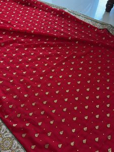 Red Embroidered Saree