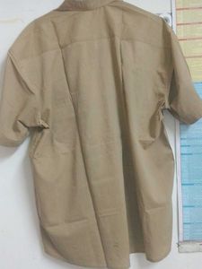 Tan Short Sleeve Button-Down