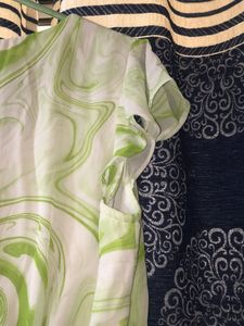 Green Swirl Asymmetrical Dress