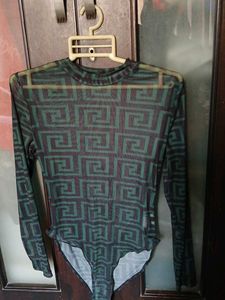 Patterned Long Sleeve Bodysuit - M Size