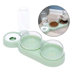 Pet Double Bowls 2 Food Bowl 1 Water Feeder